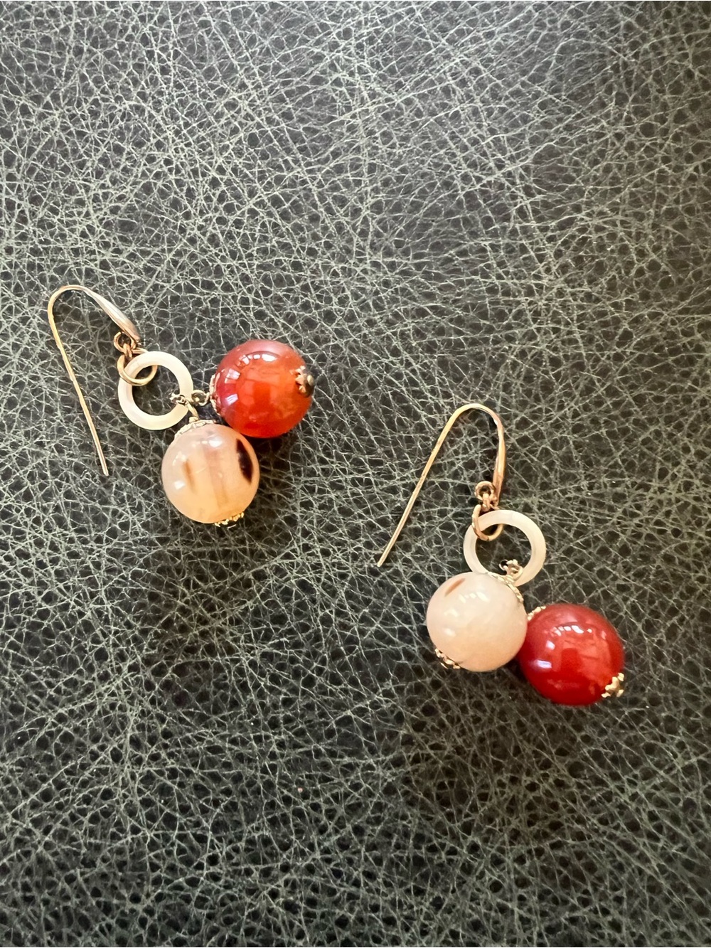 Murano Glass Earrings Venetian Dangling Red Multicolor